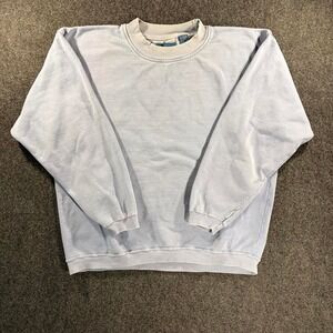 Blue Print Baby Blue Crewneck Sweater Size Large Graphic Pullover Casual